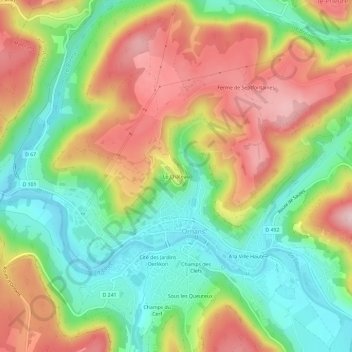 Carte topographique Le Château, altitude, relief