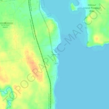 Carte topographique Valcour, altitude, relief