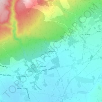Carte topographique La Vignasse, altitude, relief
