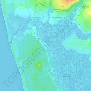 Carte topographique Les Clouzis, altitude, relief