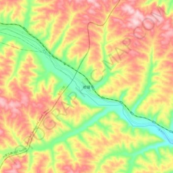 Carte topographique 哈镇, altitude, relief