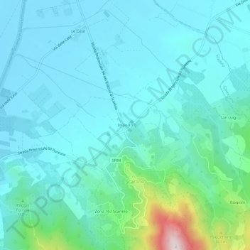 Carte topographique Imposto, altitude, relief