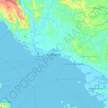 Carte topographique Calbayog, altitude, relief