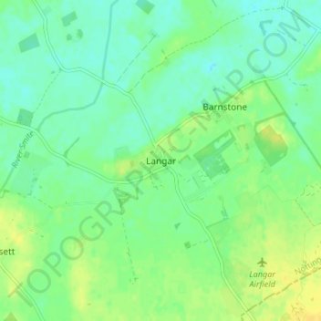 Carte topographique Langar, altitude, relief