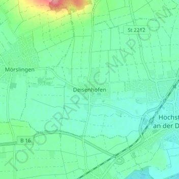 Carte topographique Deisenhofen, altitude, relief