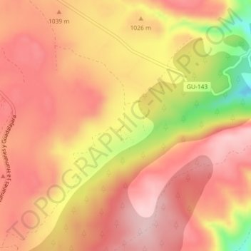 Carte topographique Sacedoncillo, altitude, relief