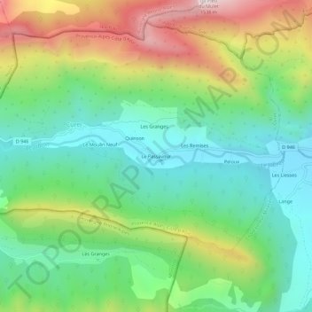Carte topographique Le Passavour, altitude, relief