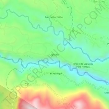 Carte topographique Capulapa, altitude, relief