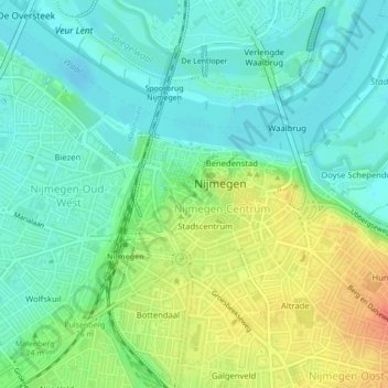 Carte topographique Hessenberg, altitude, relief