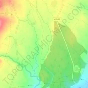 Carte topographique Castejón Moruelo, altitude, relief