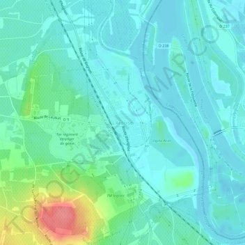 Carte topographique L'Ardoise, altitude, relief