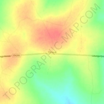 Carte topographique Dôngua, altitude, relief