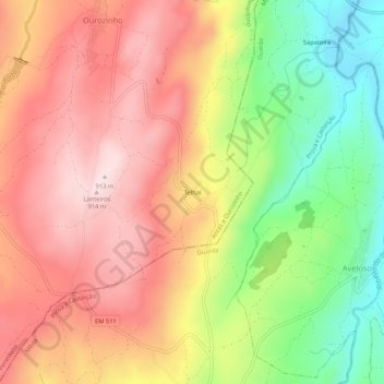 Carte topographique Telhal, altitude, relief