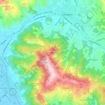 Carte topographique Pedona, altitude, relief