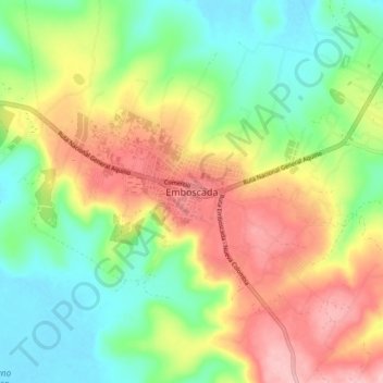 Carte topographique Emboscada, altitude, relief