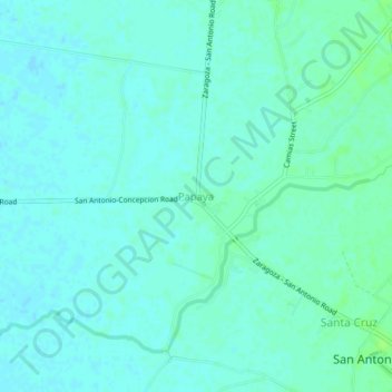 Carte topographique Papaya, altitude, relief