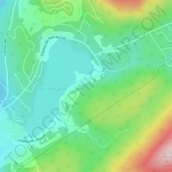 Carte topographique Parc de la Gentiane, altitude, relief