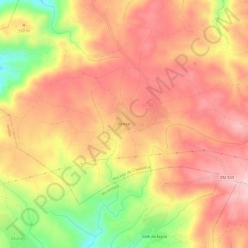 Carte topographique Brinço, altitude, relief