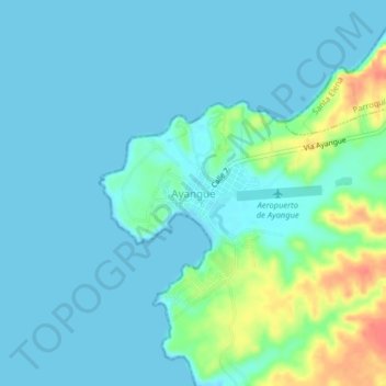 Carte topographique Ayangue, altitude, relief