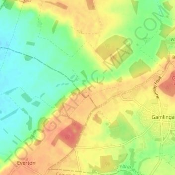 Carte topographique Tetworth, altitude, relief