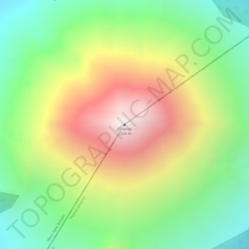 Carte topographique Ulawun, altitude, relief