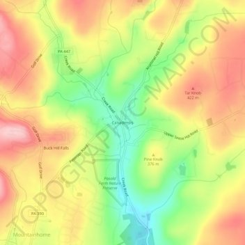 Carte topographique Canadensis, altitude, relief