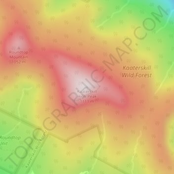 Carte topographique Kaaterskill High Peak, altitude, relief