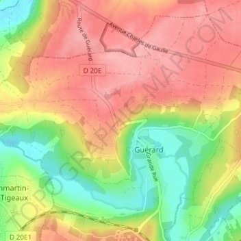 Carte topographique Montbrieux, altitude, relief