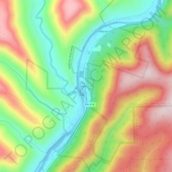 Carte topographique Slate Run, altitude, relief