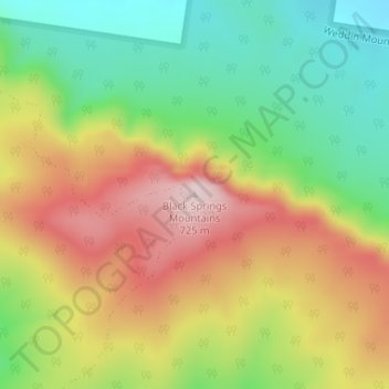 Carte topographique Black Springs Mountains, altitude, relief