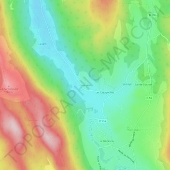 Carte topographique Gros-Jean, altitude, relief