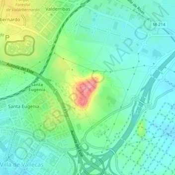 Carte topographique Cerro Almodóvar, altitude, relief