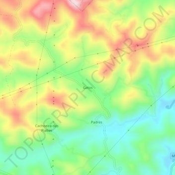 Carte topographique Gatos, altitude, relief