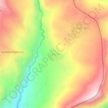 Carte topographique La Yunga, altitude, relief