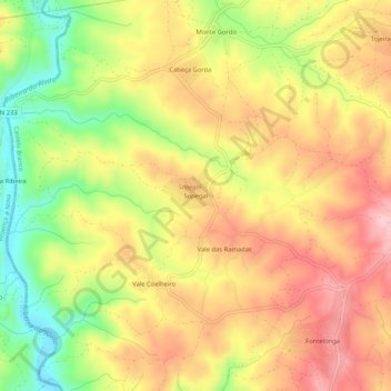 Carte topographique Sopegal, altitude, relief
