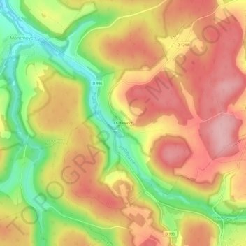 Carte topographique Châtellenot, altitude, relief
