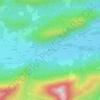 Carte topographique Rainer, altitude, relief