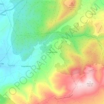 Carte topographique Casal Cimeiro, altitude, relief