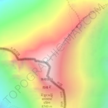 Carte topographique Third Step, altitude, relief