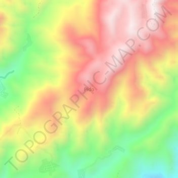 Carte topographique Pido, altitude, relief