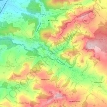 Carte topographique Scherliau, altitude, relief