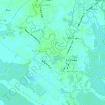 Carte topographique Maysantol, altitude, relief