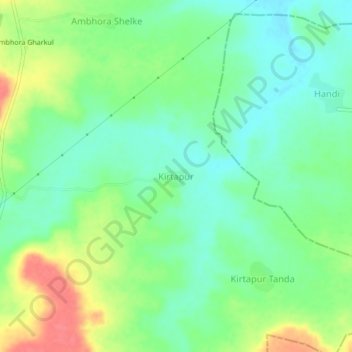 Carte topographique Kirtapur, altitude, relief