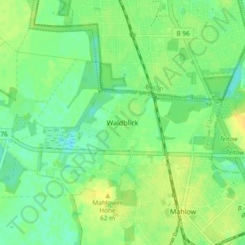 Carte topographique Waldblick, altitude, relief