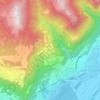 Carte topographique Ceratello, altitude, relief