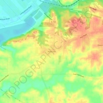 Carte topographique Westview, altitude, relief