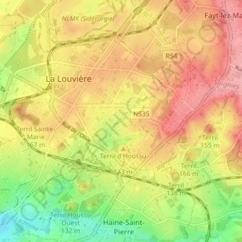 Carte topographique Rieu de Baume, altitude, relief