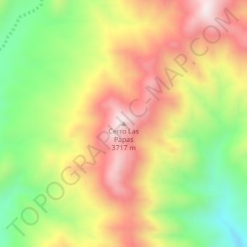 Carte topographique Cerro Las Papas, altitude, relief