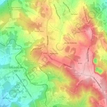 Carte topographique Albarrada, altitude, relief