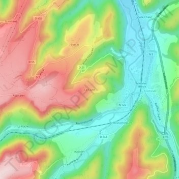 Carte topographique Le Fayet, altitude, relief